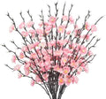 Artificial Cherry Flowers Branches 10PCS Silk Cherry Blossom Tree Stems Faux Cherry Flowers Vase Arrangements for Home Indoor Decoration Vase Table Living Room Bedroom Spring Decor (Pink) by Silinlu