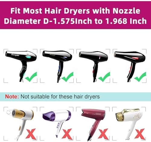 KingKam Collapsible Silicone Hair Diffuser, Fit 1.575-1.968 inch Nozzle - Image 3