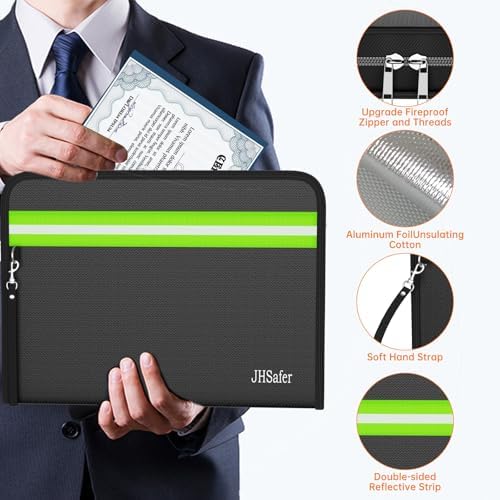 6400℉ Fireproof Document Bag, Money Bag Storage, 15” X 11”, Black - Image 6