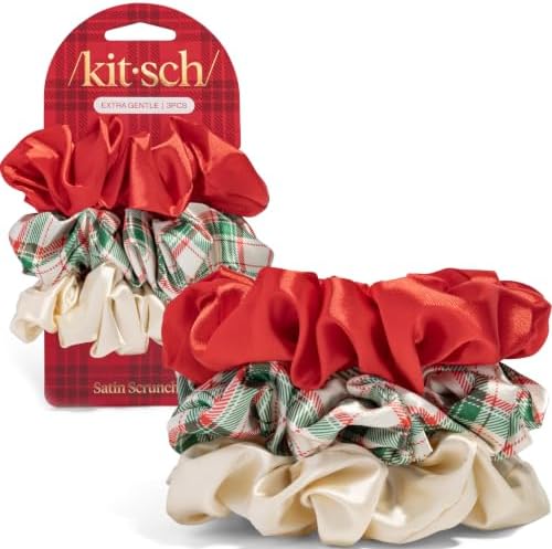 Kitsch Holiday Satin Scrunchies or Women - Multi Color, 3pc by Kitsch
