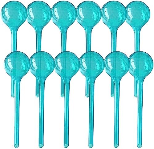 Plant Self Watering Globes, Large 12pcs Flower Automatic Watering Bulbs, Plastic Plant Flower Self Watering Devices, Garden Self Watering Planter Insert for Daily Vocation Watering, Forgetful Gardener by Logresy