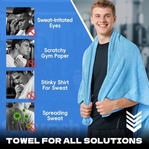Microfiber Gym Towels for Showering Working Out Quick Dry Negative ions Large Middle Small Sizes Lightweight Gym Towel for Men Women Tennis Sports Towels for Body Hot Yoga Fitness Essentials - Image 3