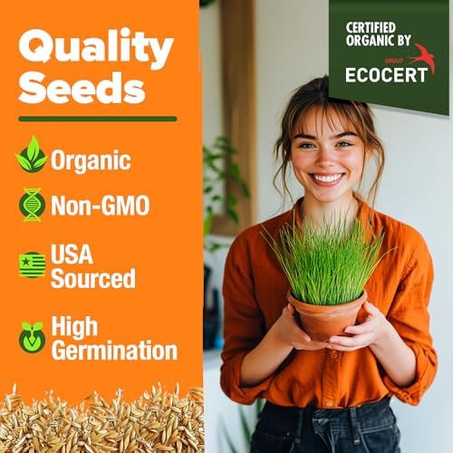 HOME GROWN Organic Cat Grass Seed Mix Oat & Barley 4 oz Easy Indoor Planter - Image 7