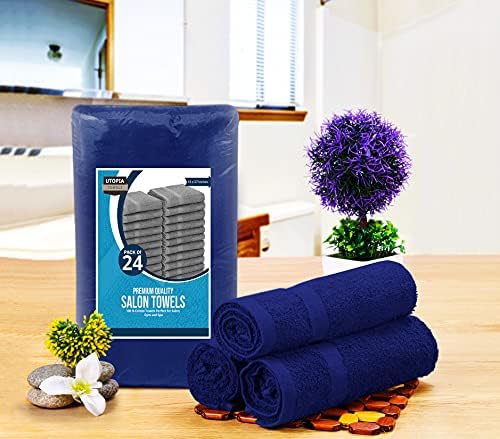 Utopia Towels Salon Towels, Pack of 24, 16x27 in, 100% Cotton, Royal Blue - Image 2