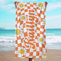 JML Personalized Beach Towel with Name, Custom Flower Beach Towel, Customized Microfiber Pool Towel, Quick Dry & Absorbent Swim Towel for Adult,Anniversary, Birthday, Summer Holiday,Vacation by JML
