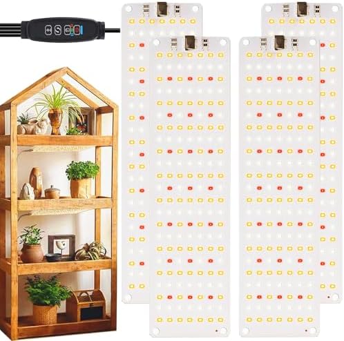 Grow Light,Ultra-Thin Panel Grow Lights for Indoor Plants,644LEDs Full Spectrum Grow Lights for Under Cabinet Plant, Grow Lamp with 3/9/12H Timer,10 Dimmable Levels for Plants Growing (4pcs Pro) by Rocokinggrowlights
