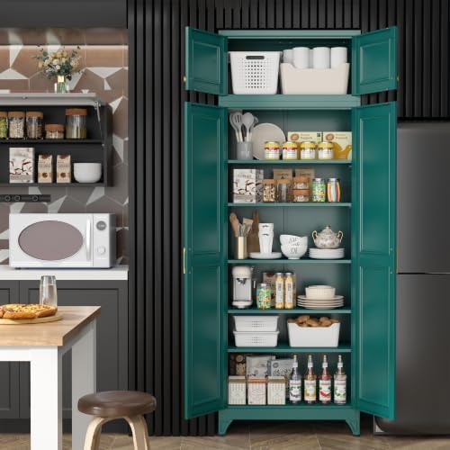 SteeLoong 90”Metal Pantry Storage Cabinet with Doors & 5 Adjustable Shelves - Image 2