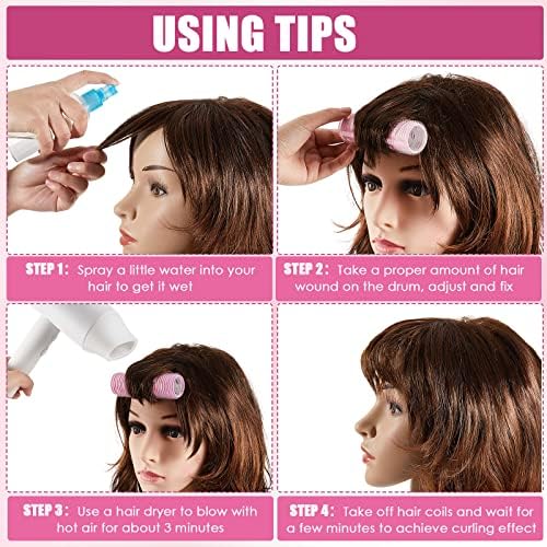 WILLBOND 8 Pcs Long Hair Rollers for Bangs Aluminum Core Curlers Thermal 4.1 x 1.2 Inch Self Grip Roller for Long and Medium Jumbo Hair Women Hairstyle(Pink) - Image 3