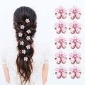 10 Pcs Mini Cute Flower-Shaped Hair Clips for Girls, Multicolor Crystal Hair Barrettes for Long Braid Hairstyles, Flower Hairpin for Women Hair Accessories (10 Pcs- Purple) by Glamer