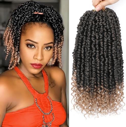 Passion Twist Crochet Hair 8" 1B/27 Pre-Looped 9Packs by Pofworld