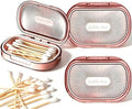 Travel Qtip Holder with Lid,2 Pcs Portable Swab Container,Pink by ESEHGS