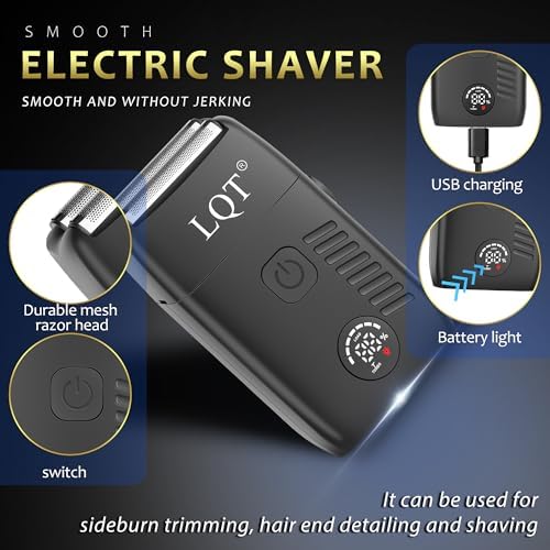Hair Clippers for Men, with LED Display 4-Piece Cordless Grooming Kit with Hair Clipper, Beard Trimmer, Foil Shaver & Nose Trimmer, Complete Rechargeable Set for Home Barber Use (Black Gold) - Image 4