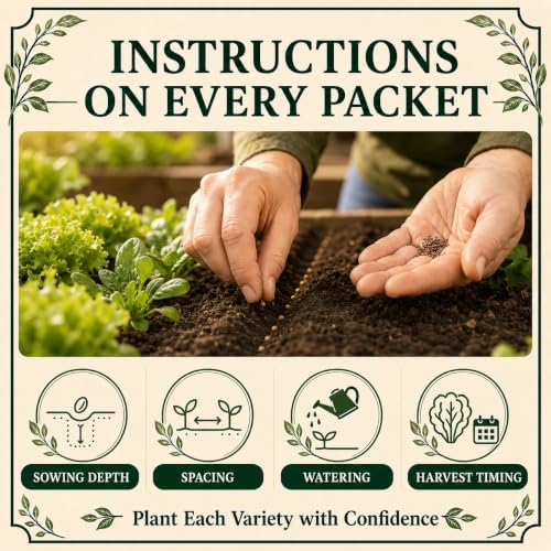 Gardeners Basics Lettuce Seeds for Planting, Kale, Spinach and Arugula - Image 4