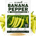 100 Banana Pepper Seeds | Sweet Mild Pepper Seeds for Planting by CZGrain