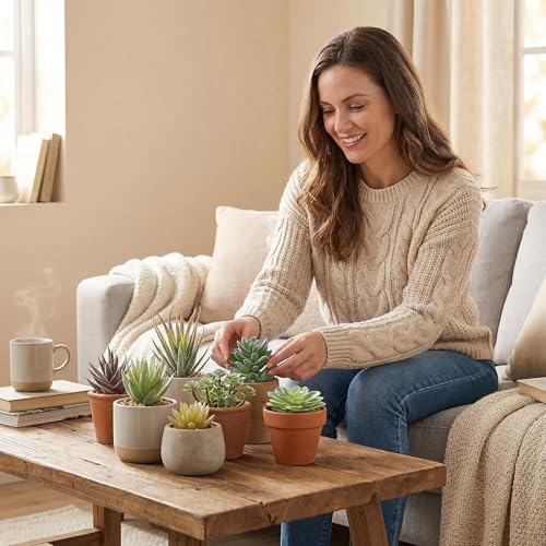 18 Pcs Artificial Succulent Plants Unpotted Premium Fake Plants Double Flocked Succulents Realistic Textured Faux Succulents DIY Floral Decor for Home Garden Arrangement Office Party Indoor Outdoor - Image 3