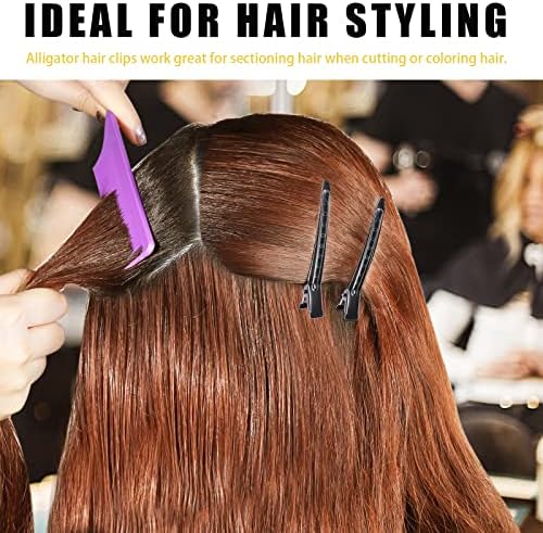 YGDZ Duck Billed Clips, 30pcs 3.5 inch Metal Alligator Hair Clips with Holes, Hair Clips for Styling Sectioning, Hair Coloring, Pin Curl Clips for Hair Roller, Black - Image 6
