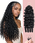 20 Inch Human Crochet Hair for Black Women, Feather Human Hair Extensions 55g 40 Strands, Miracle Look Hair Bundles, Soft Lightweight Small Knots Burmese Curly Texture for Protective Styles by VDZ100HumanHair