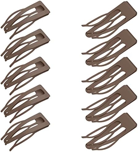 Chinco Dark Brown 24 Pcs Double Grip Hair Metal Snap Clips, 2 Inch by Chinco