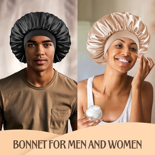 VarCozy Satin Bonnet for Sleeping, Double Layer Hair Bonnets for Women - Image 2