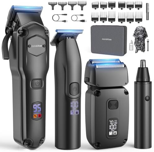 Jack & Rose Hair Clippers for Men Set Professional, Cordless Men Hair Trimmer, Electric Shavers by JackRose