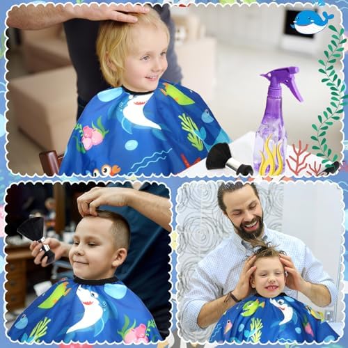 FEBSNOW Kids Haircut Cape, Professional Barber Cape with Neck Duster Brush - Image 6