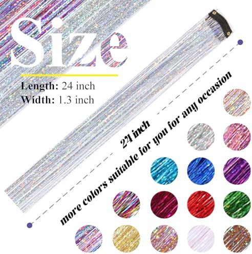 Hair Tinsel Clip in Silver Fairy Hair Tinsel Kit - Image 6