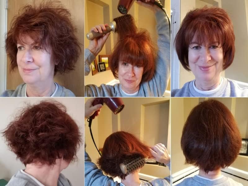 Professional Blow Dry Boar Round Brush for Straightening, Styling & Curling Shoulder-Length Hair, 1.7" Ceramic Barrel, 2.8" with Bristles - Image 5