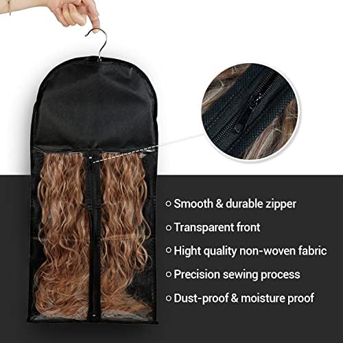 STUDIO LIMITED Hair Extension Holder Hanger with Storage Bag Black - Image 3