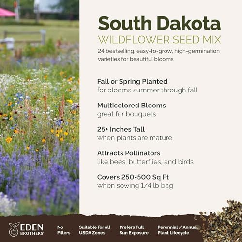 Eden Brothers South Dakota Wildflower Mixed Seeds for Planting, 1/4 lb - Image 2