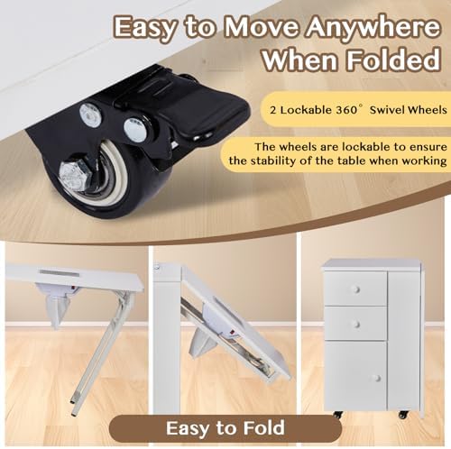 Winado Foldable Manicure Table, Nail Desk for Nail Tech with Dust Collector - Image 3