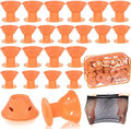 JANYUN 40 Pcs Orange Silicone Hair Rollers Heatless Hair Styling Tools by JANYUN
