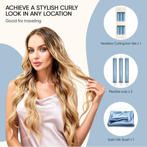 Heatless Curls Overnight Hair Care Set - Jumbo Velvet Hair Curlers - Image 5