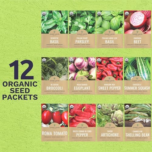Organic Italian Garden Seeds Variety Pack - 12 Individual Packs - 2026 Season - Genovese Basil, Italian Giant Parsley, Chioggia Beet & More! for Indoor & Outdoor Planting (Non-GMO, Certified Organic) - Image 2