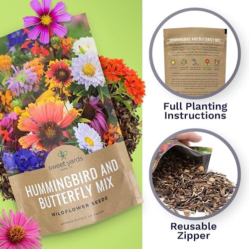 Bulk Wildflower Seeds Butterfly and Humming Bird Mix - 1/4 Pound Bag - Over 30,000 Open Pollinated Annual and Perennial Seeds - Image 5