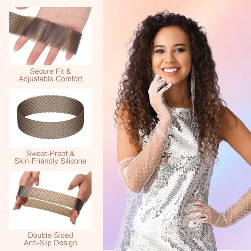 WILLBOND 2 Pcs Silicone Wig Grip Band, Dark Brown,Black, M - Image 3