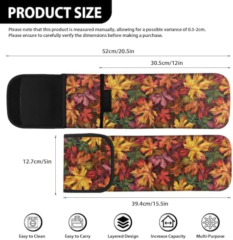 ZOUTAIRONG Maple Leaves Iron Holder Heat Resistant Travel Curling Iron Bag Flat Iron Case Heat Resistant Travel Bag Hot Tools Travel Bag with Two Pocket Flat Iron Case Holder with Thermal Liner - Image 3