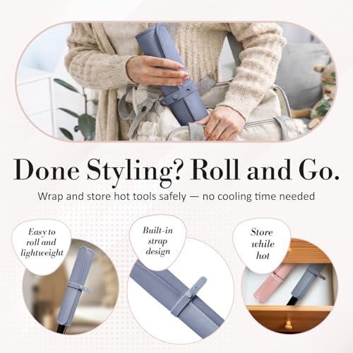 XL Vanity Mat, Heat Resistant Mat for Hair Tools, Vanity Décor, Dusty Blue - Image 5
