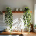 Artificial Hanging Plant 2 Pcs Faux Plant Ivy Vine Faux Eucalyptus Vines Fake Potted Greenery for Wall Living Room Home Shelf Office Bathroom Outdoor Indoor Decor (Type 7) by Yarmare