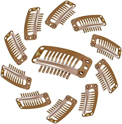 WILLBOND 30 Pcs Wig Clips Hair Extensions, 9-Teeth 32 Mm, Light Brown - Image 4