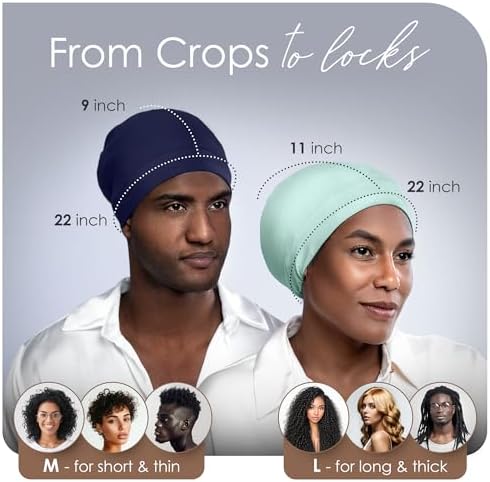 Silk Satin Hair Bonnet for Sleeping - Black Women & Men's Sleep Cap - Image 6