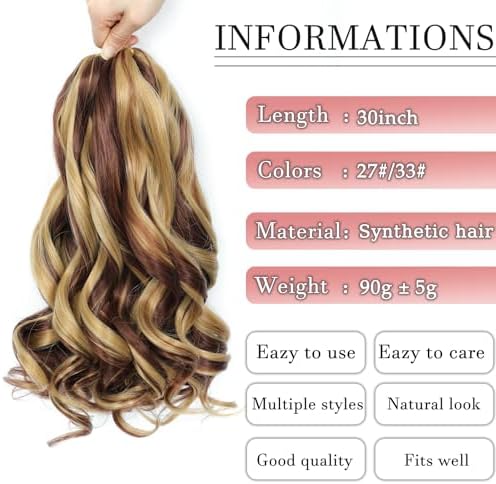 French Curl Braiding Hair Extensions 8 Packs Crochet Braids for Black Women - Image 3