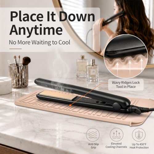 Silicone Heat Resistant Travel Mat Pouch for Hair Straightener, Crimping Iron, Curling Wand, Flat Iron, and Styling Tools - Image 4