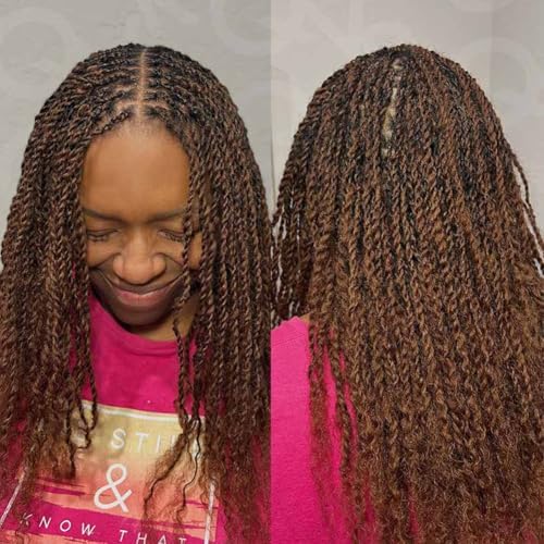 QVR Afro Kinkys Bulk Human Hair for Dreadlock Extensions Repair Locs, Mixed M4/30 Color 22inch Spring Twist Braiding Afro Kinky Human Hair for Locks 50 Gram/Pack - Image 2