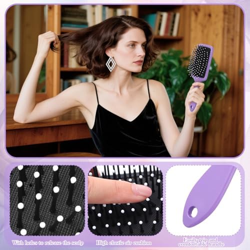 5Pcs Hair Brush Set for Women Hair Comb Detangler Brush for Men and Women Wet, Dry, Curly and Straight Hair - Image 3