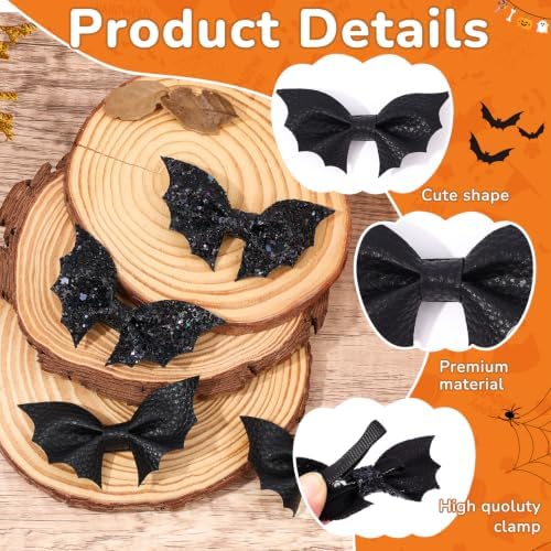 4Pcs Halloween Bat Hair Clips for Girls - Image 4