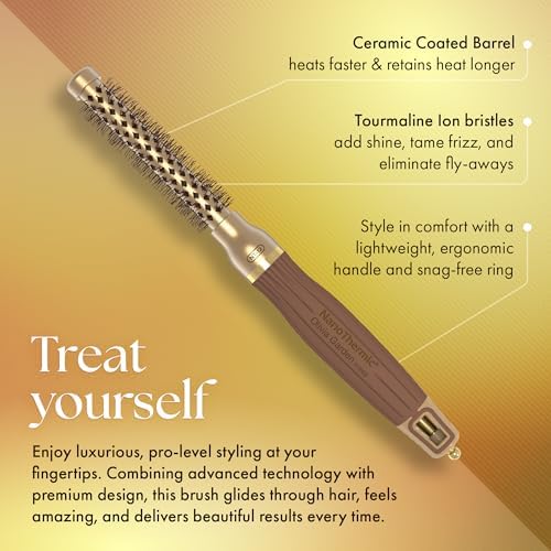 Olivia Garden NanoThermic Ceramic + Ion Round Thermal Hair Brush - Not Electrical - Professional Blowout Brush for Normal to Thick Hair - Image 3