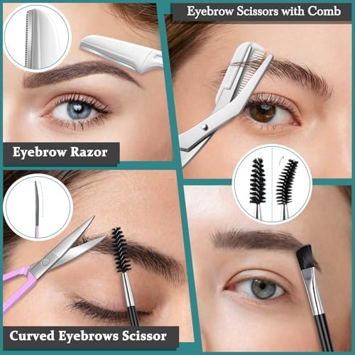 TsMADDTs Eyebrow Tweezers, 8 in 1 Tweezers Set for Women Facial Hair, Eyebrow Trimmer Scissors, Professional Shaping Grooming Kit - Image 7
