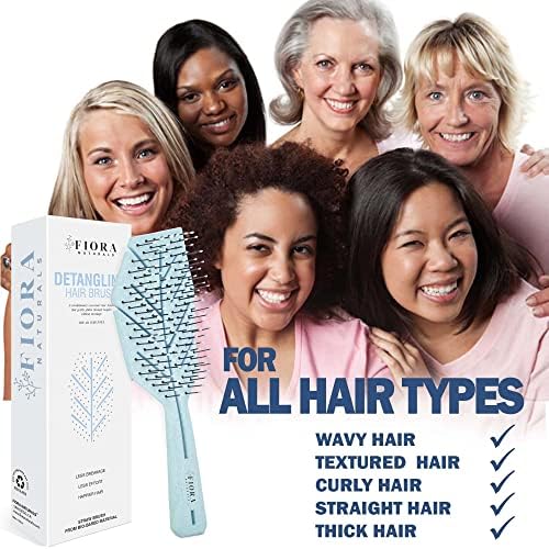 Fiora Naturals Detangling Hair Brush for Women, Detangler Hair Brush, Blue - Image 3