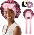 AWAYTR 2-Layer Satin Hair Bonnet, Tie Band Sleep Cap for Women by AWAYTR
