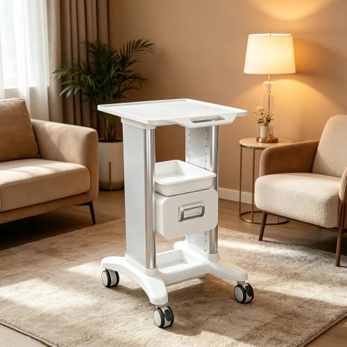 Medical Trolley Cart Mobile with Drawers, Hospital Ultrasound Cart with 4 Silent Swivel Wheels, Portable Medical Trolley Carts, 225 LBS Load, for Beauty, Salon, Clinic and Lab - Image 6